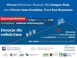 Webinar dla Rolników 15.07.2021 woj. kujawsko-pomorskie