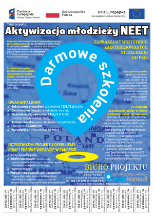 Aktywizacja młodzieży NEET - plakat informacyjny