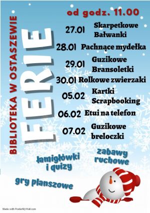 Program ferii zimowych w Bibliotece