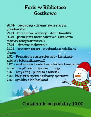 Program ferii zimowych w Bibliotece