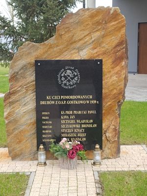 Gostkowo - Obelisk ku czci Pomordowanych Druhów z O.S.P. Gostkowo w 1939 r.