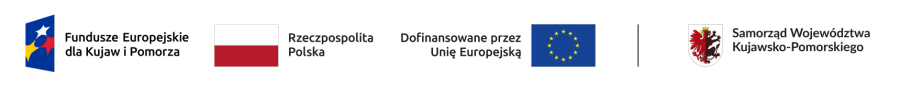 Logotypy programu regionalnego Fundusze Europejskie dla Kujaw i Pomorza 2021-2027