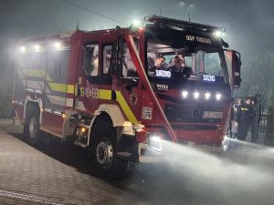 Przywitanie wozu strażackiego w Turznie