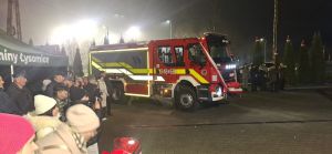 Przywitanie wozu strażackiego w Turznie
