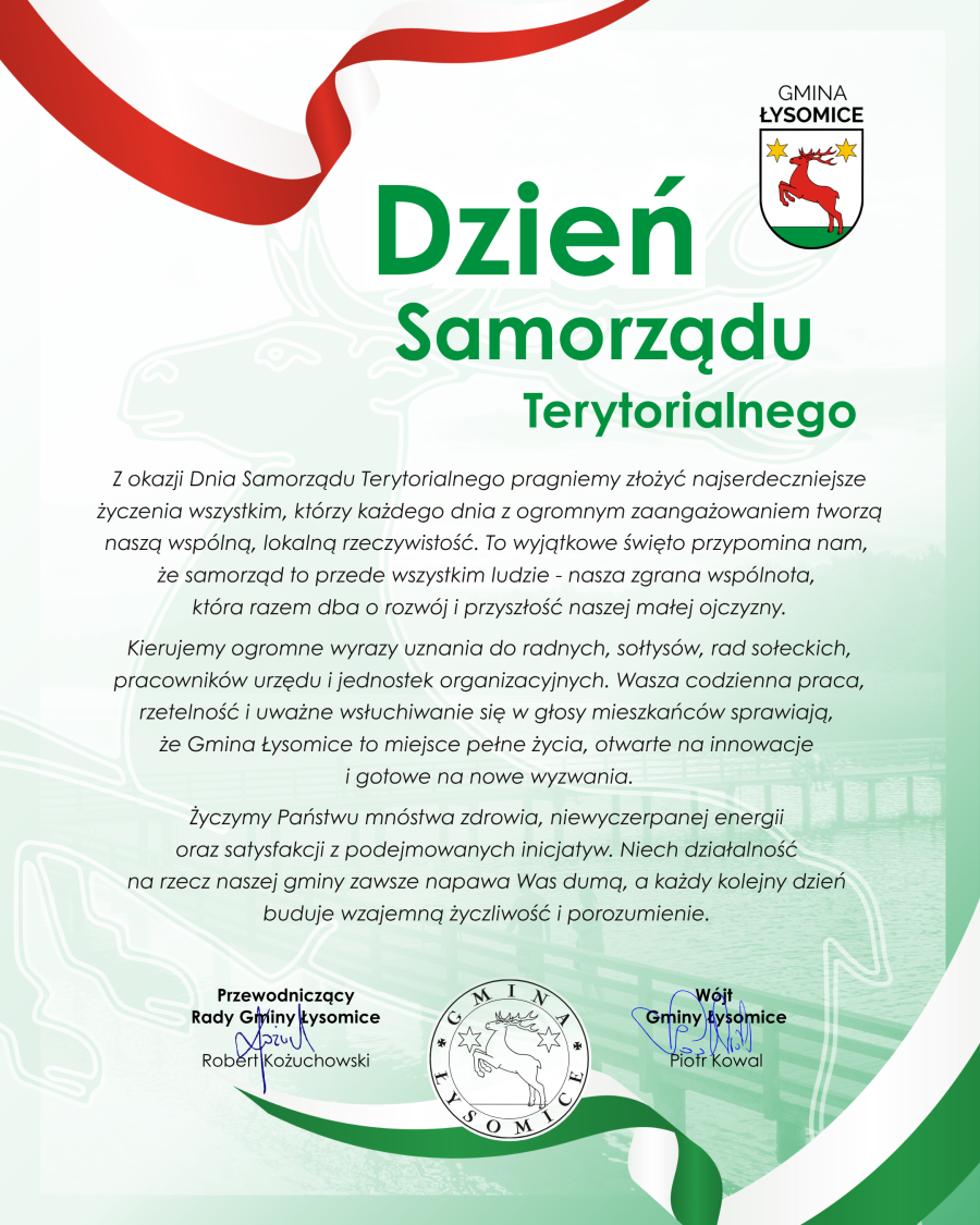 Życzenia z okazji Dnia Samorządu Terytorialnego