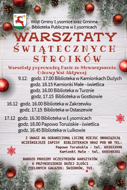 Warsztaty stroików świątecznych