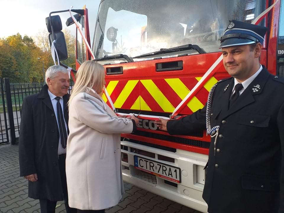 Przywitanie w Turznie pojazdu pożarniczego